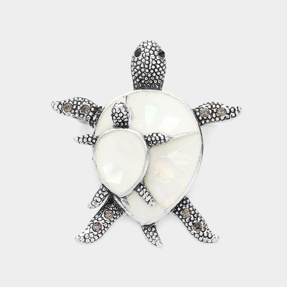 Enamel Turtle Pin Brooch