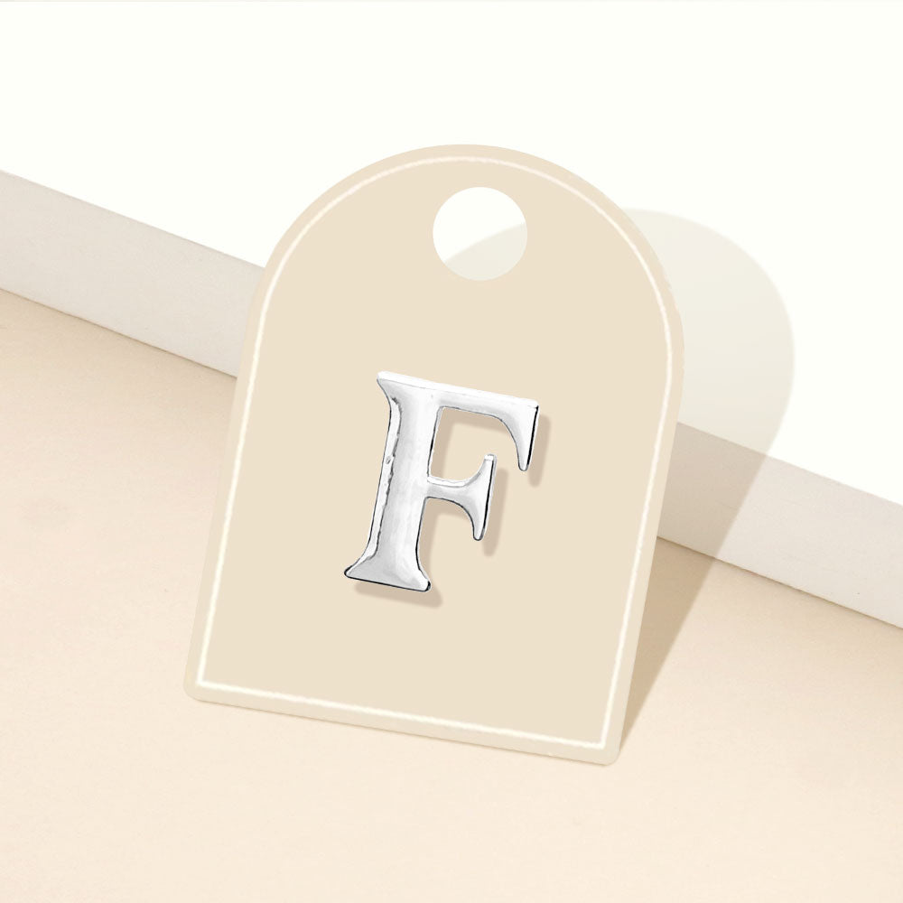 -F- Metal Initial Monogram Lapel Mini Pin Brooch