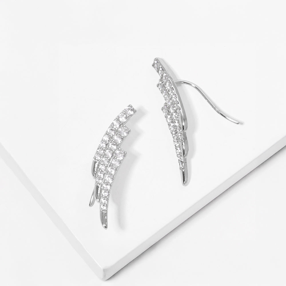 Gold Dipped Stone Paved Triple Bar Ear Crawlers