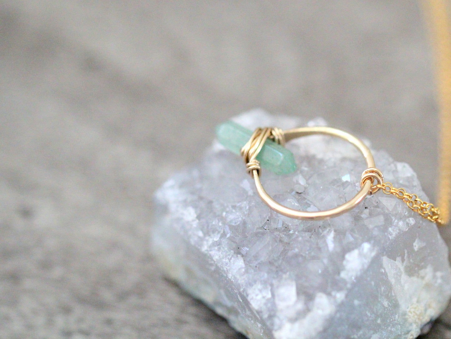 Crest Necklace - Green Aventurine