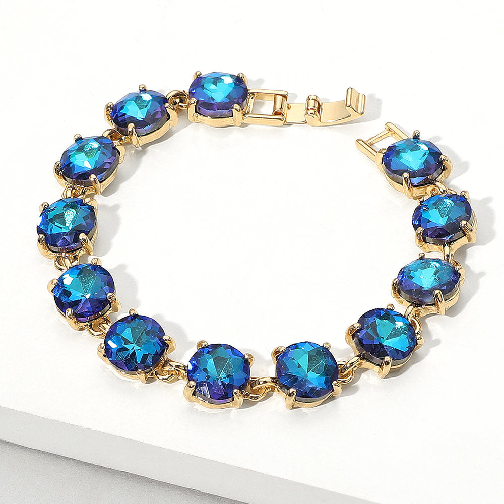Round Stone Link Evening Bracelet