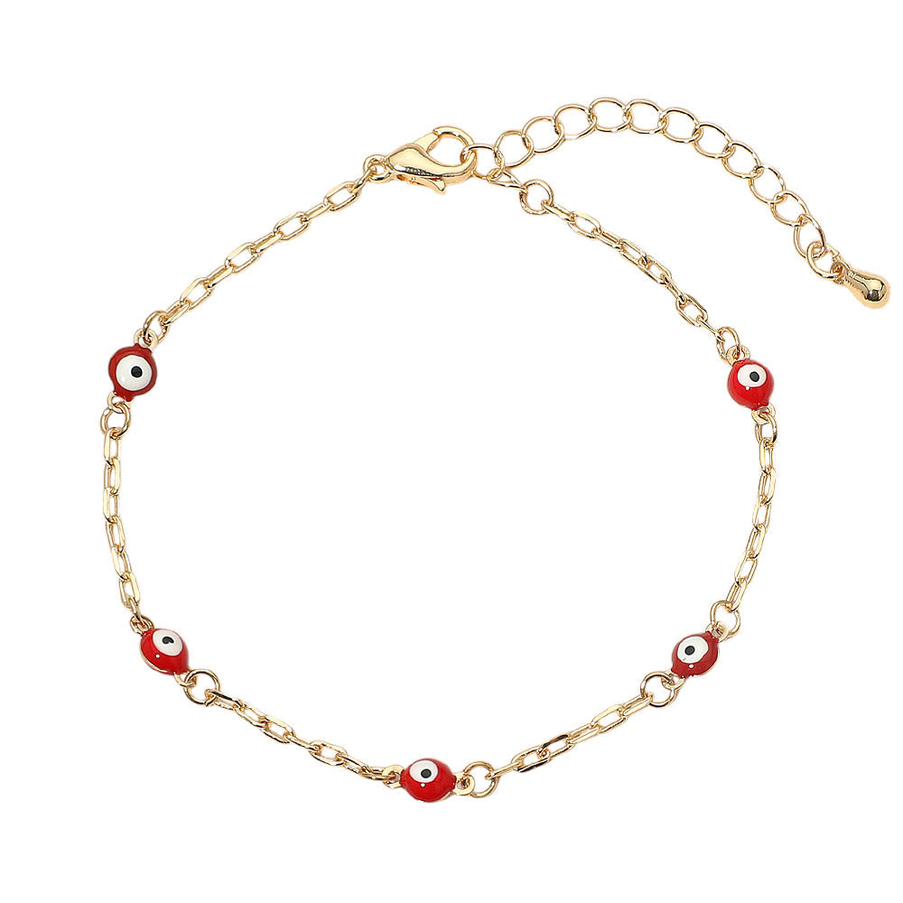 Evil Eye Bead Station Bracelet