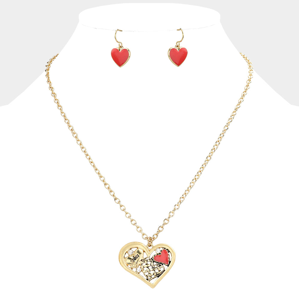 Heart Collage Pendant Necklace