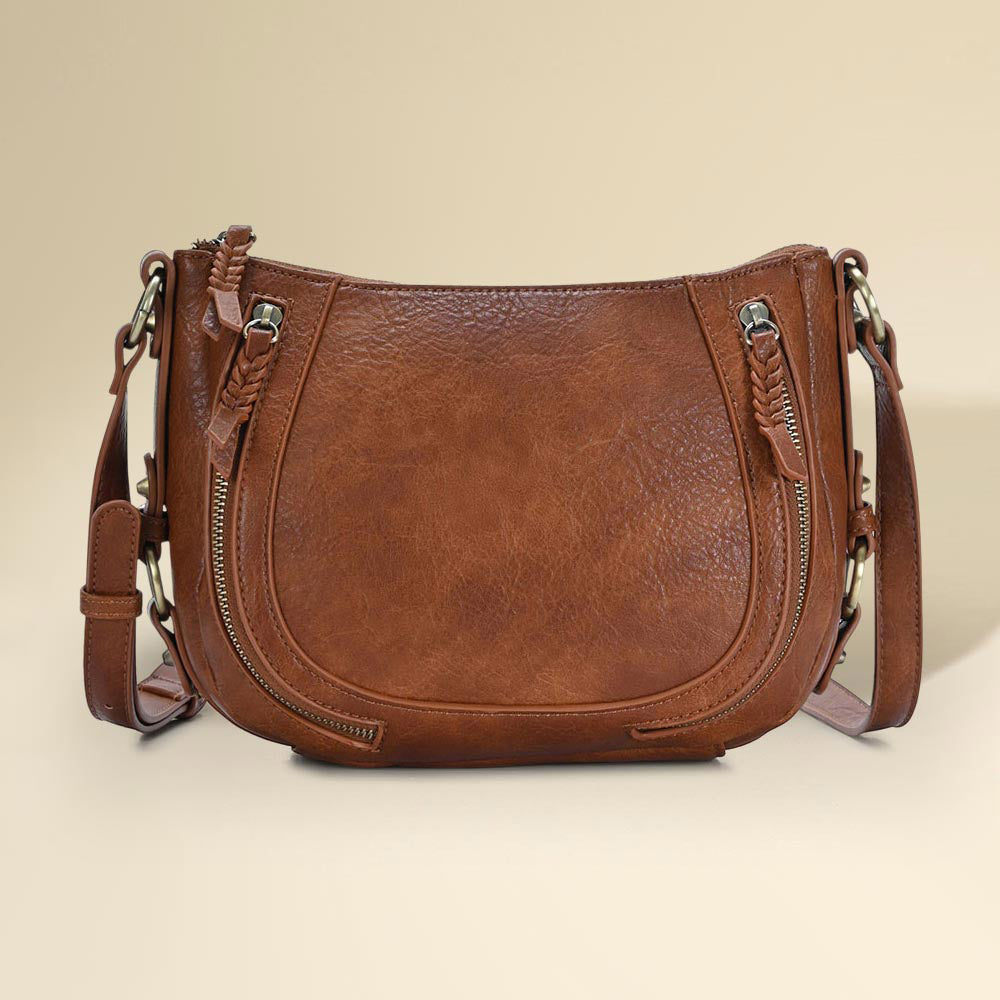 Faux Leather Compact Crossbody Bag