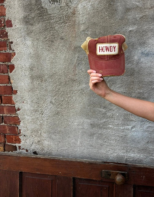 Howdy Distressed Trucker Hat