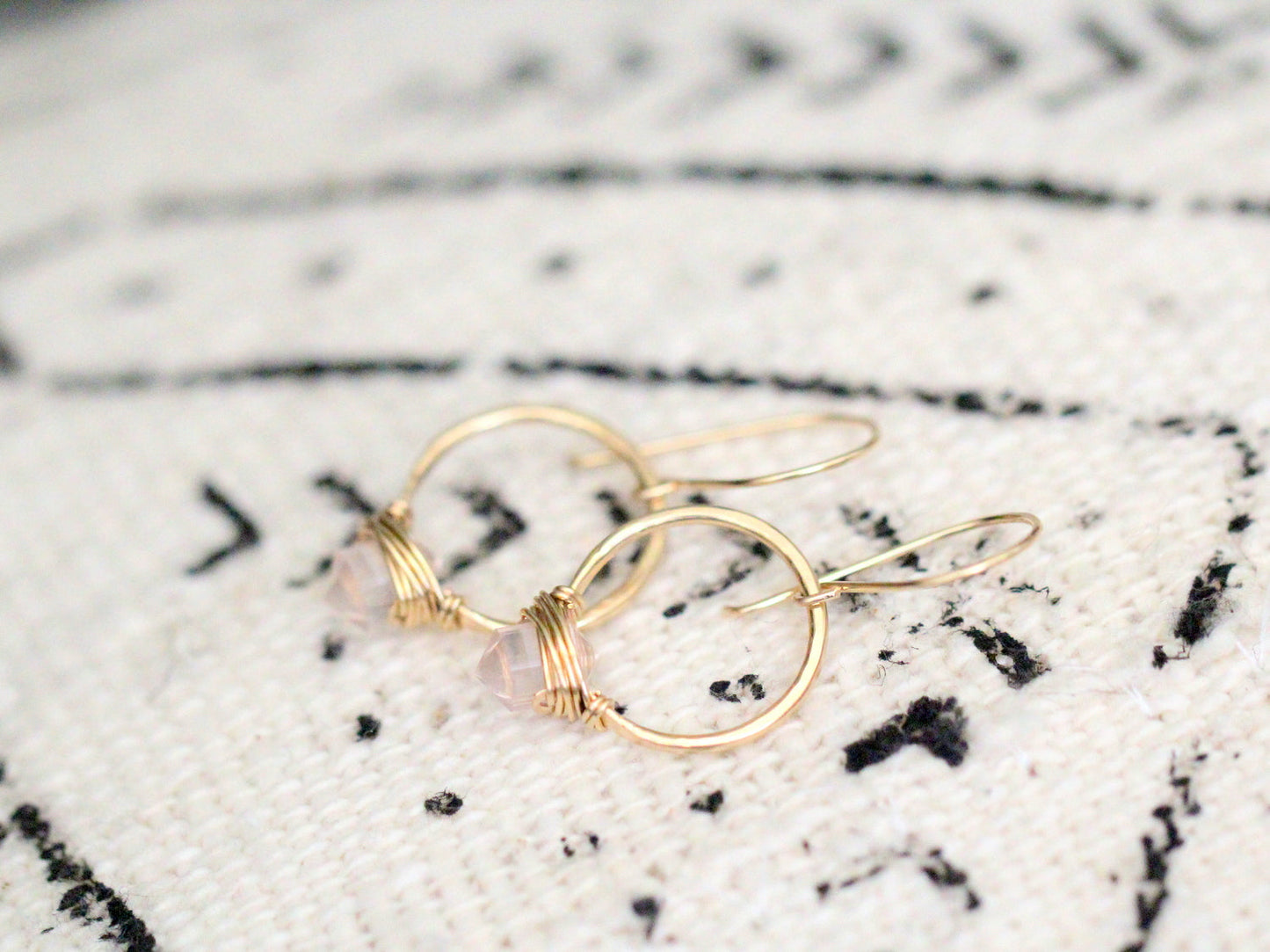 Pike Hoops - Rose Quartz