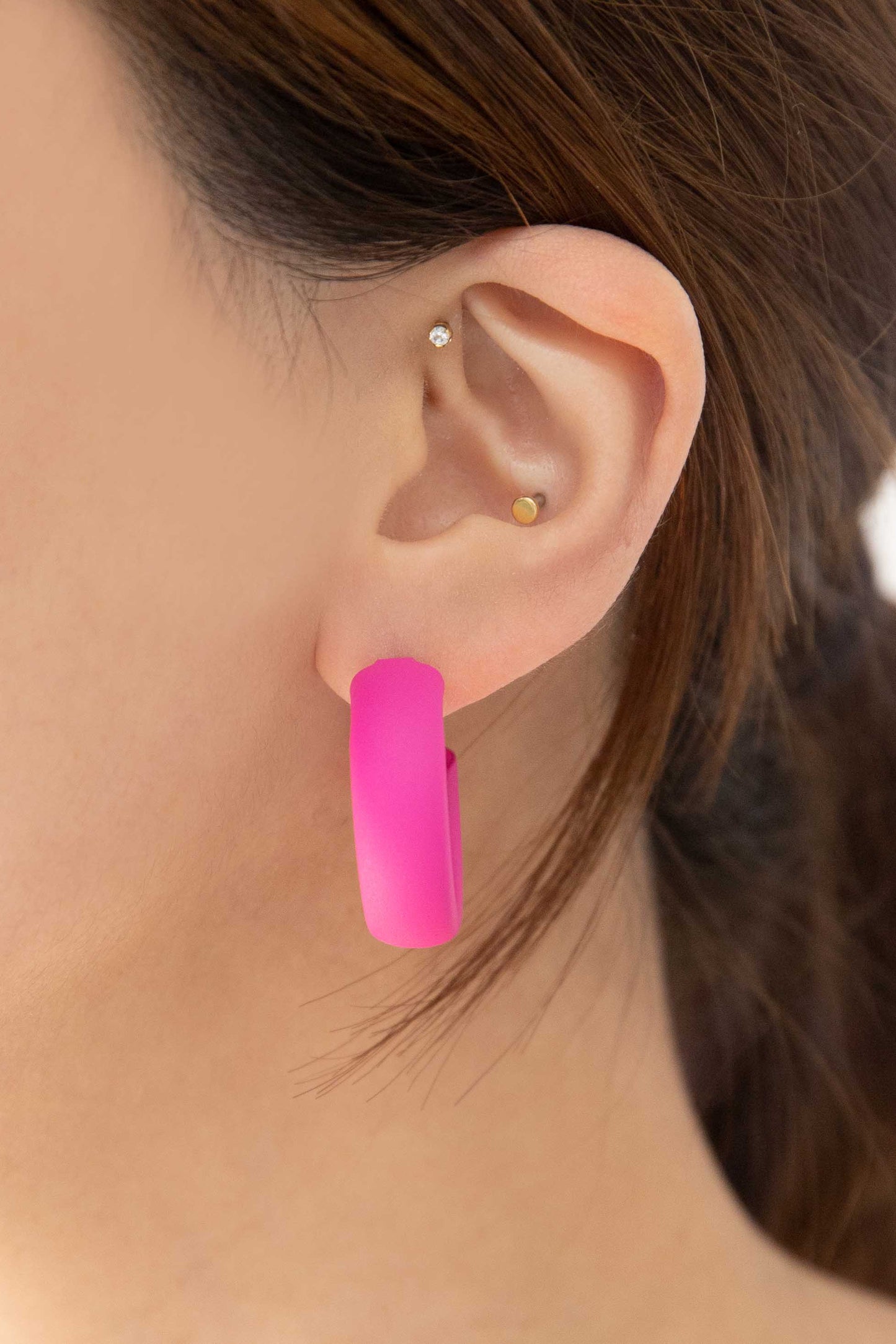 Eclectic Hoop Earrings | Pink