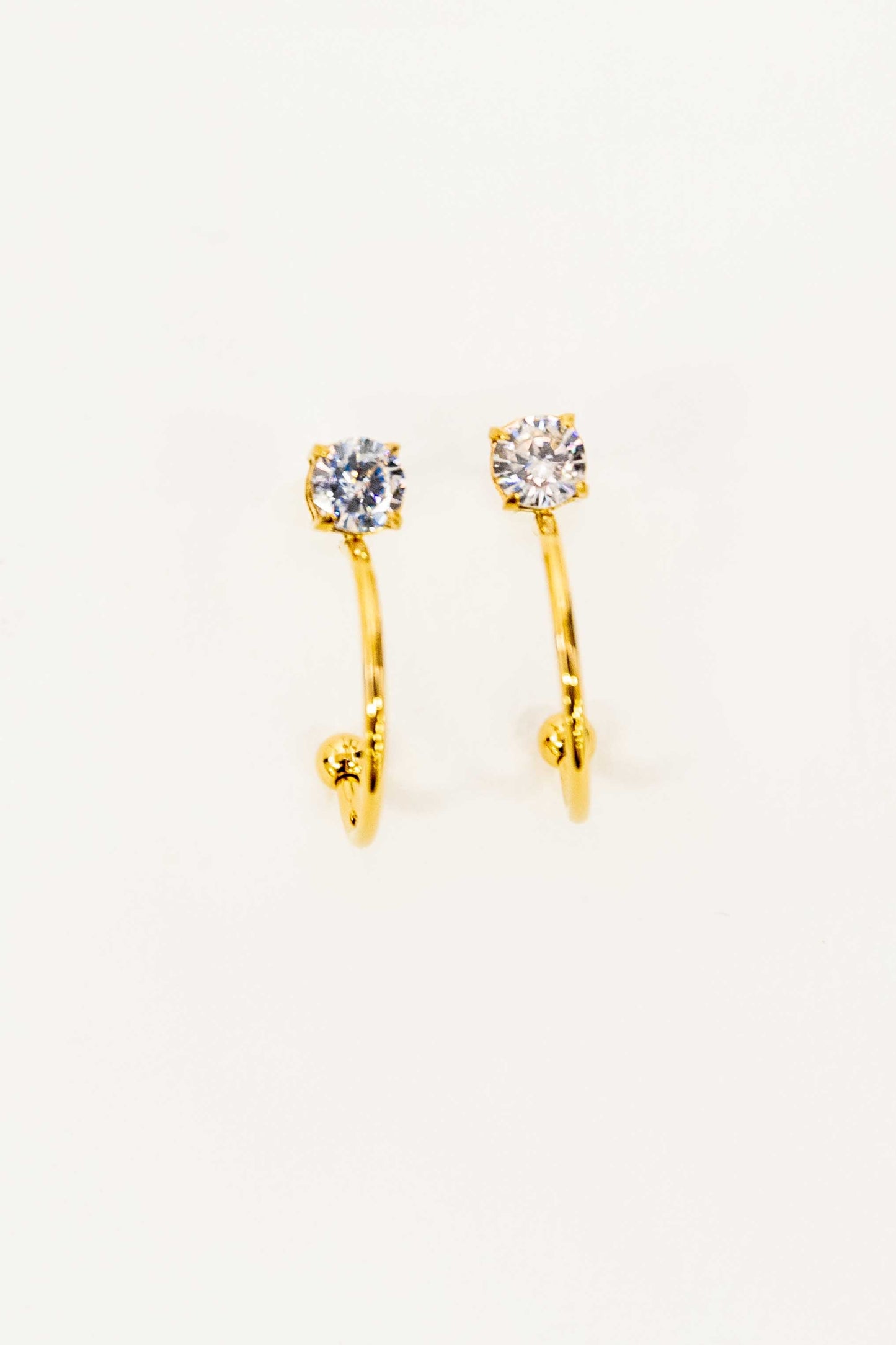 Stone Stud Hoop | Gold