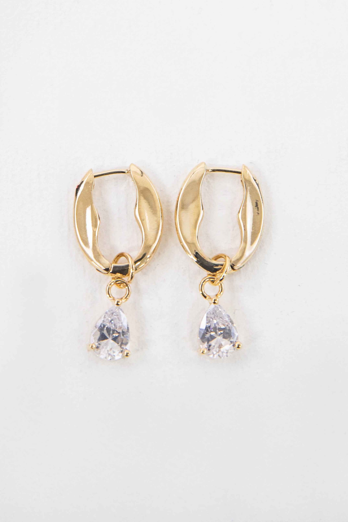 Crystal Tear Hoop Earrings
