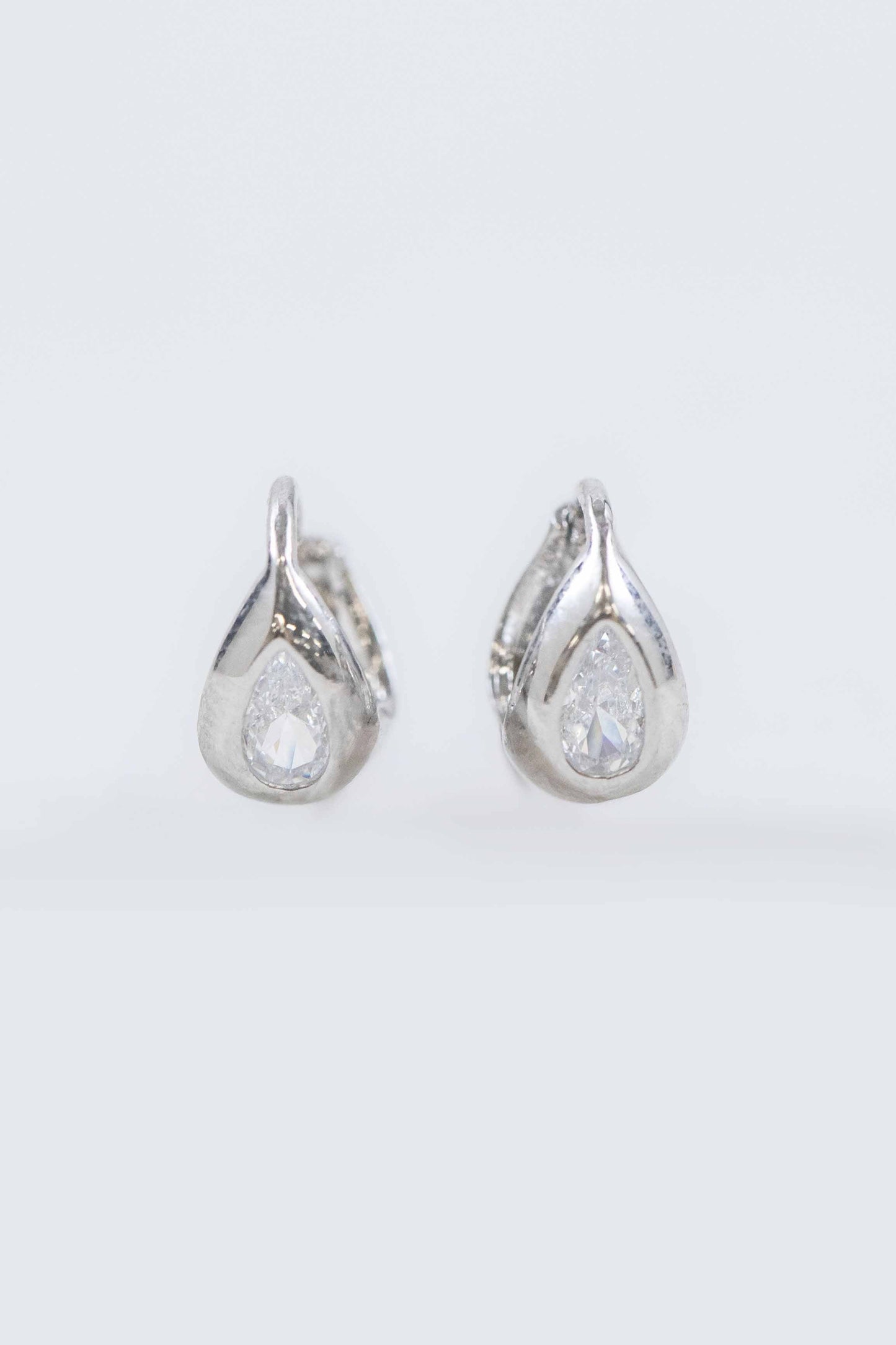 Gem Mini Huggie Hoop Earrings | Silver