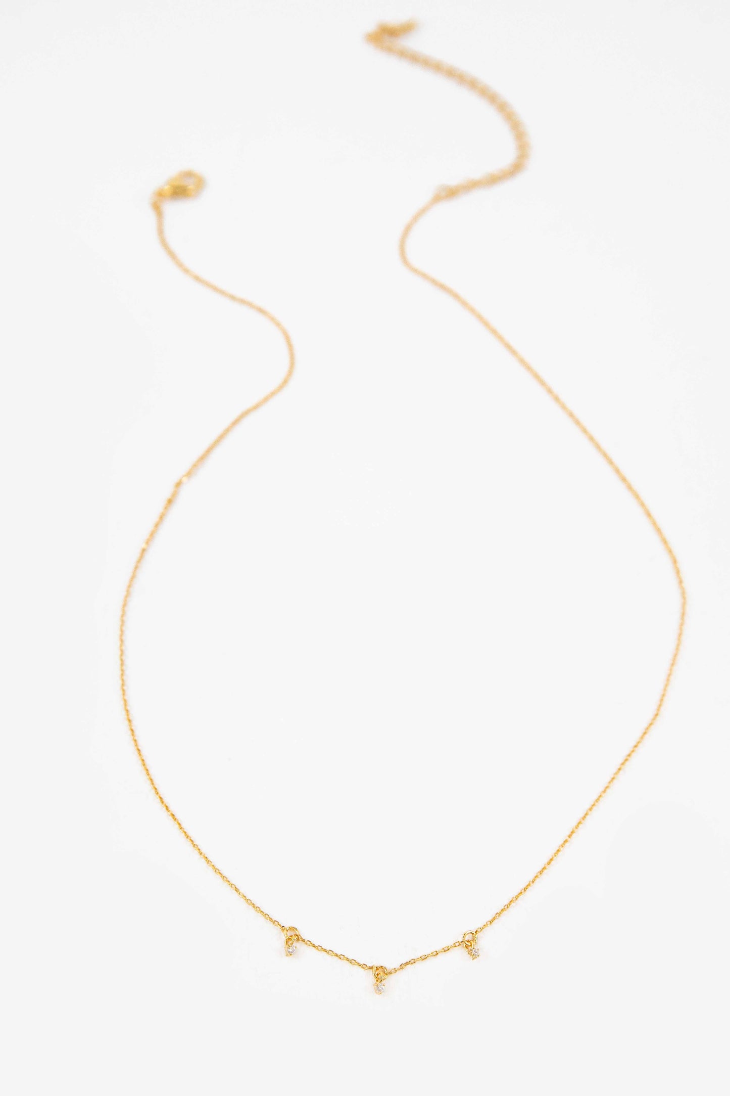 Mini Three Charm Necklace | Gold