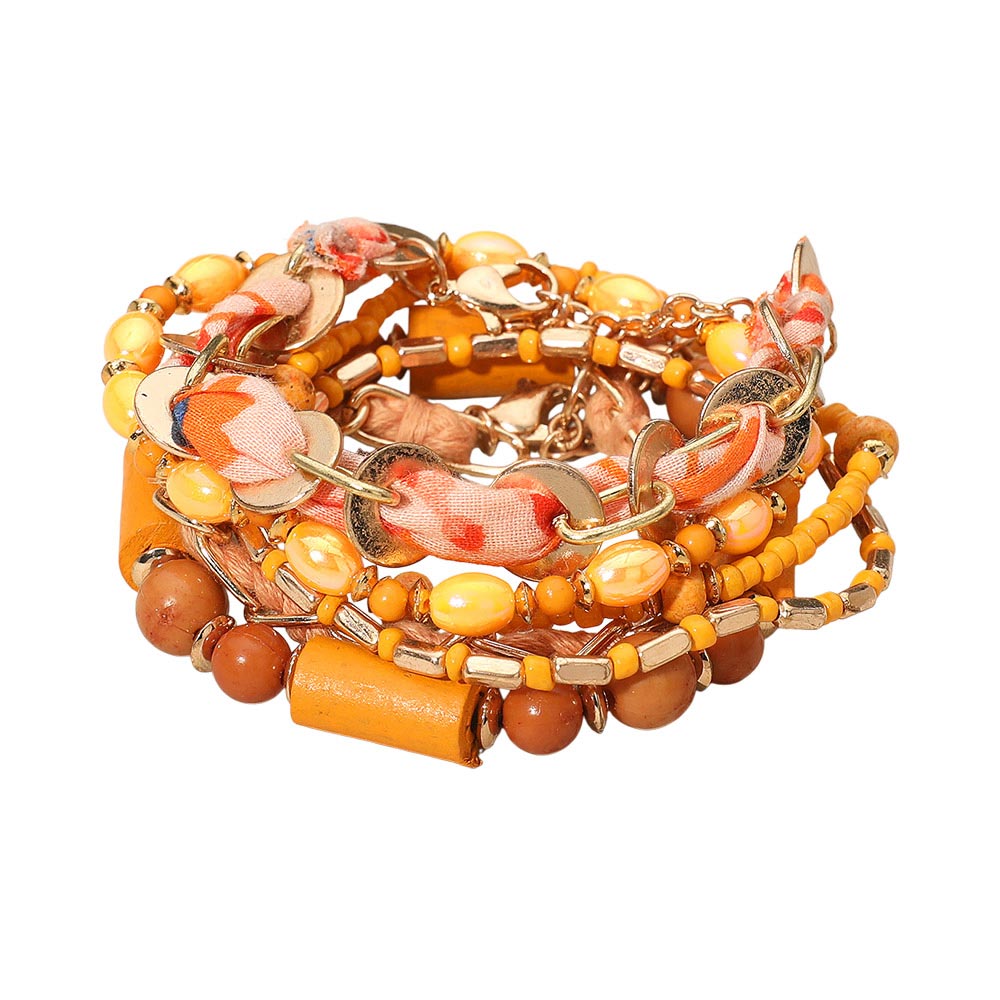 6PCS - Boho Beaded Multi Layered Bracelets