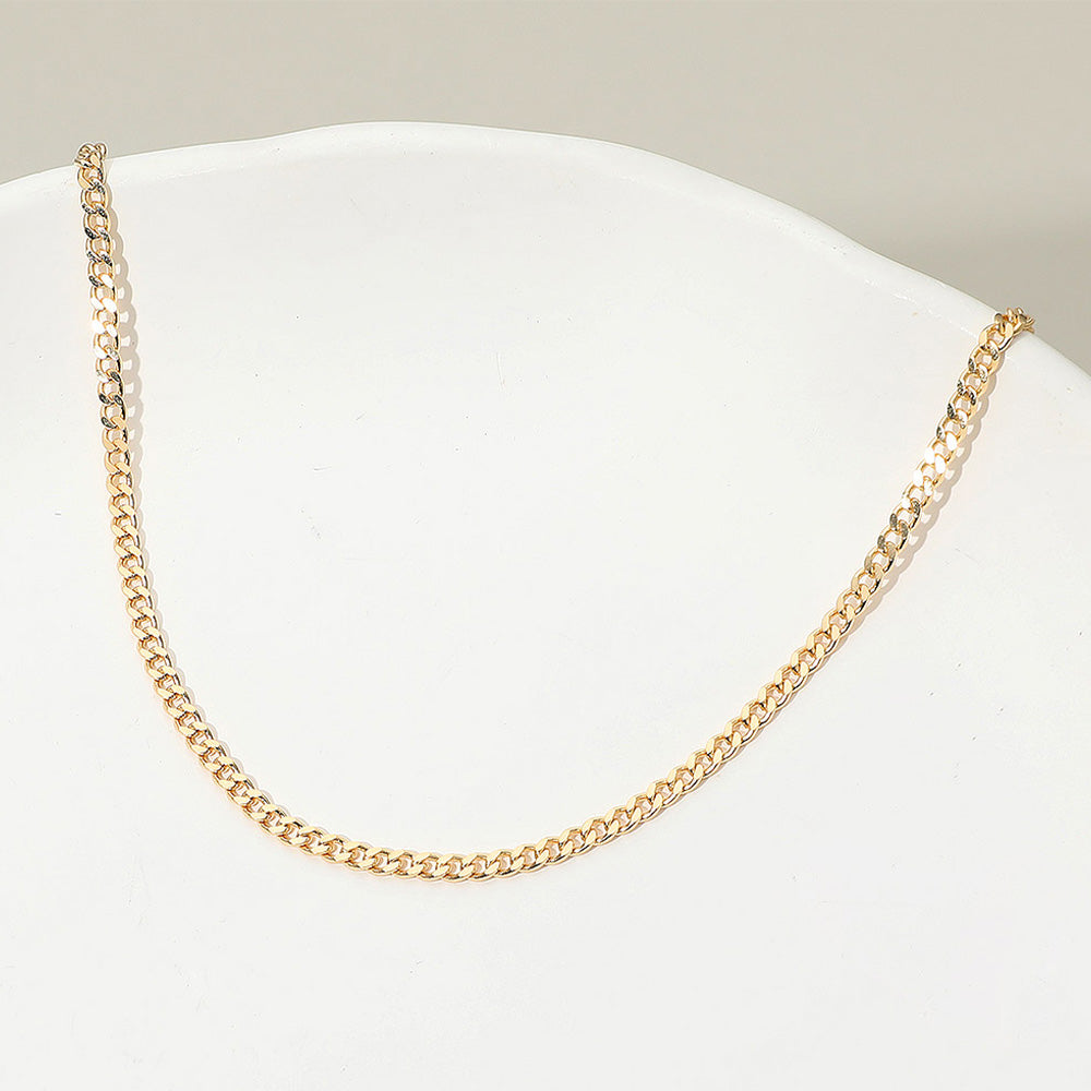 18K Gold Filled Curb Chain Necklace