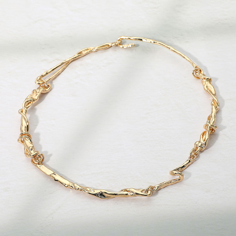 Organic Metal Twisted Chain Necklace