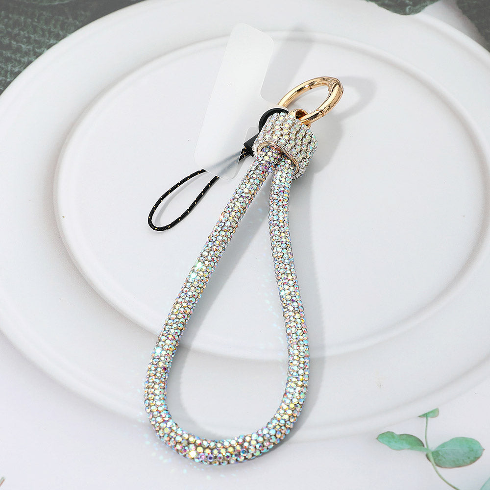 Bling Studded Phone Strap Keychain Bag Charm