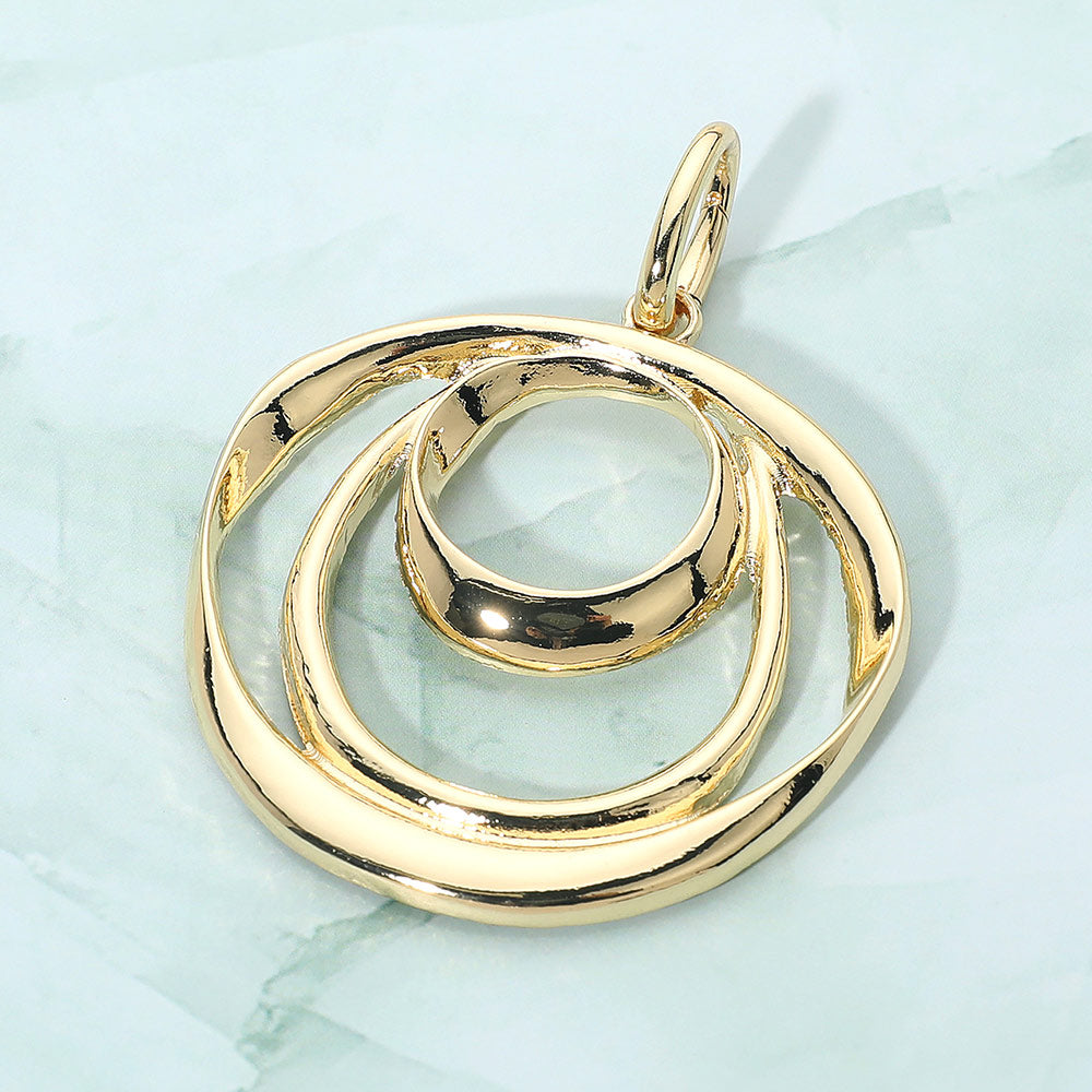 Metal Layered Open Spiral Pendant Charm
