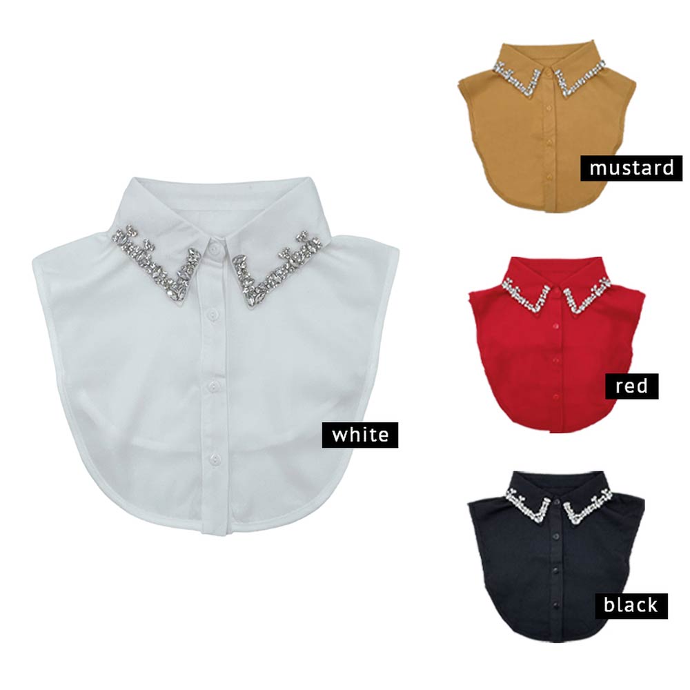 Rhinestone Collar Detachable Shirt Insert