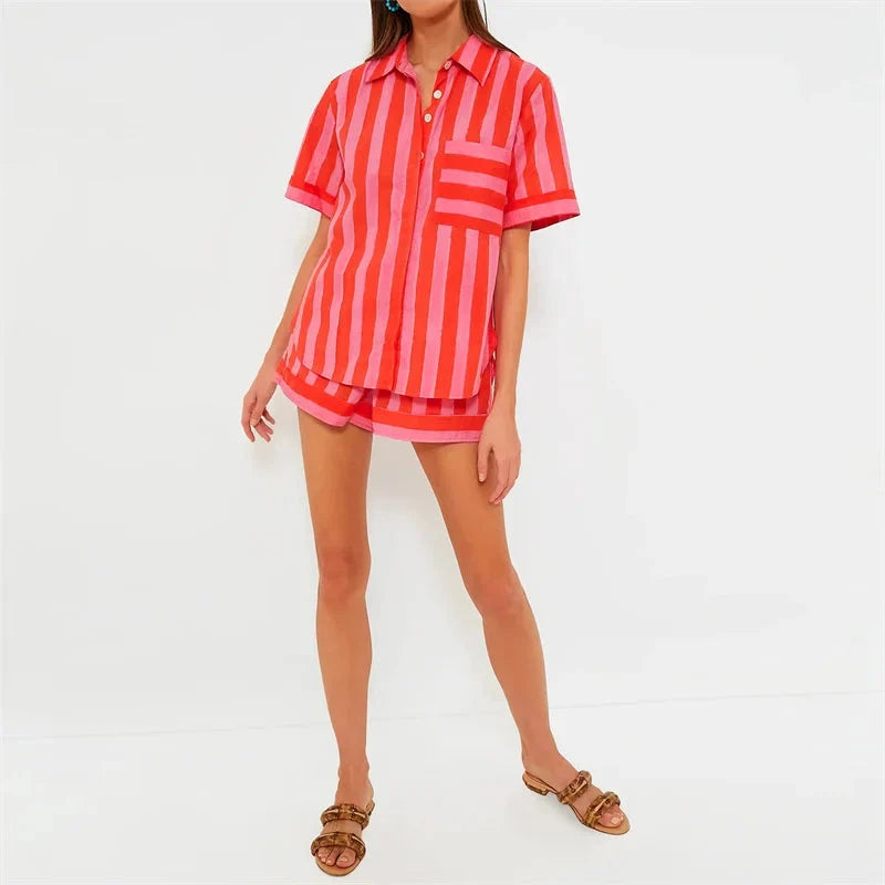 ๐ Lamuusaa 2-Piece Striped Summer Set โ 2000s Streetwear Revival