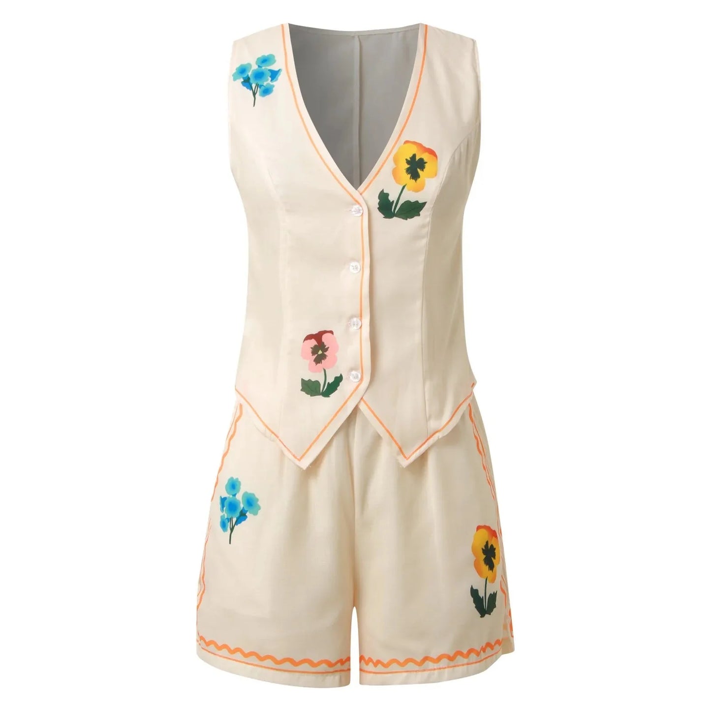 ๐ธ Vintage Floral Embroidered 2-Piece Summer Set