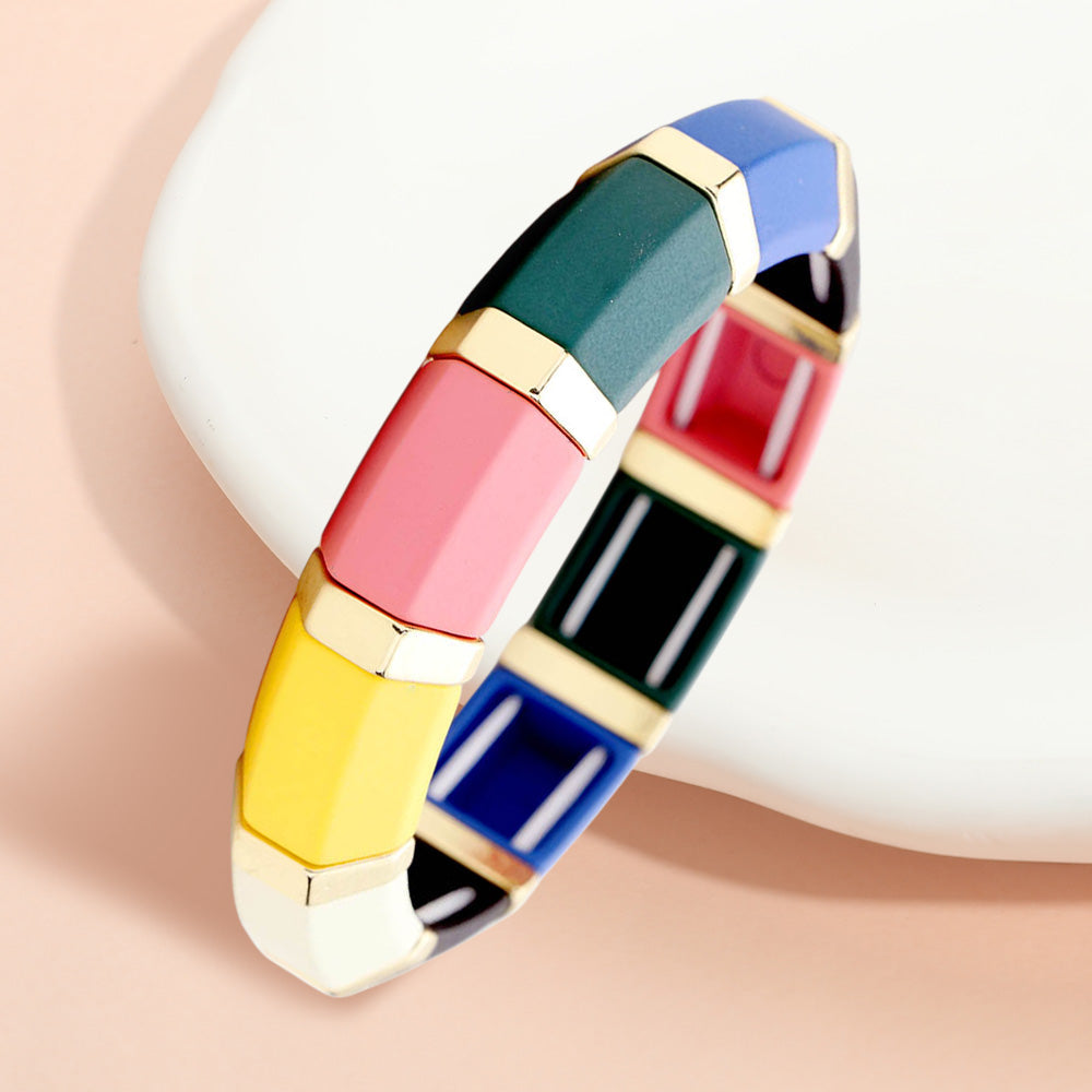 Colorful Wood Stretch Bracelet
