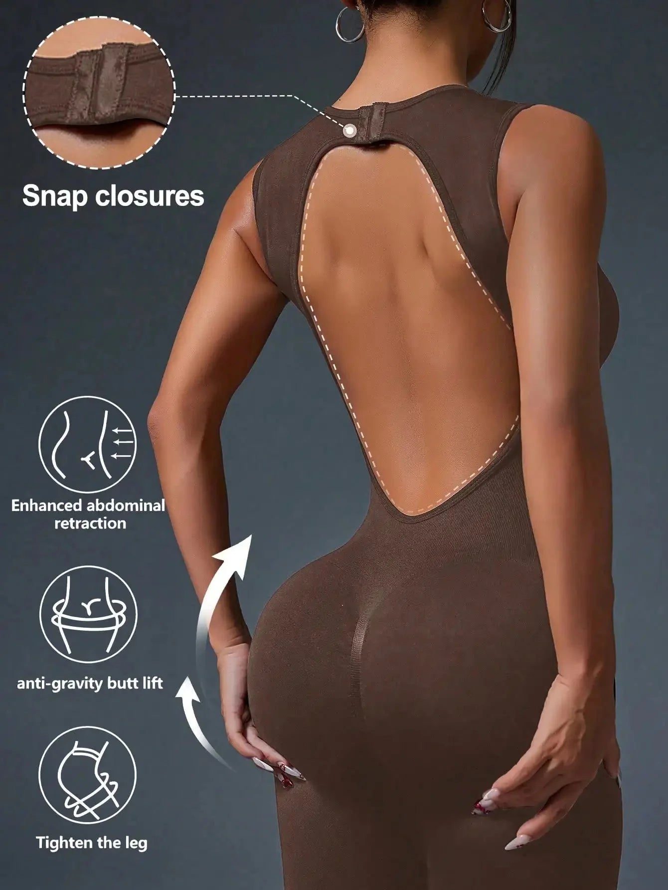 š§āāļø Seamless Sleeveless Yoga Jumpsuit with Zipper Closure