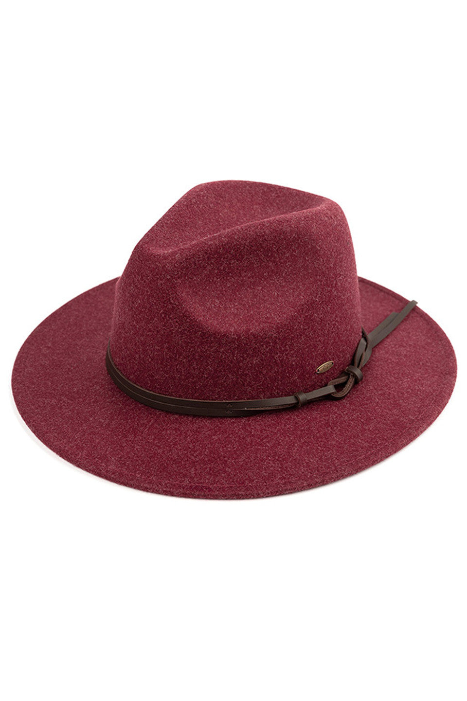 C.C Vegan Felt Leather Trim Heather Color Hat
