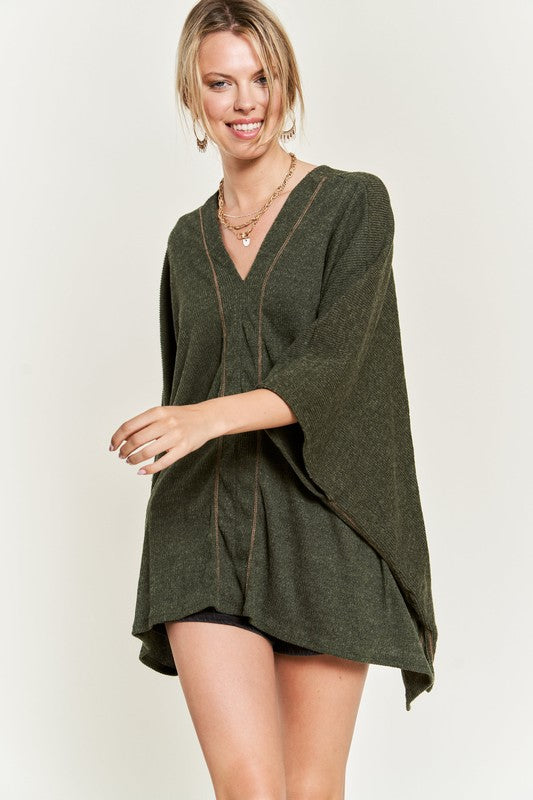 Vneck Poncho Top