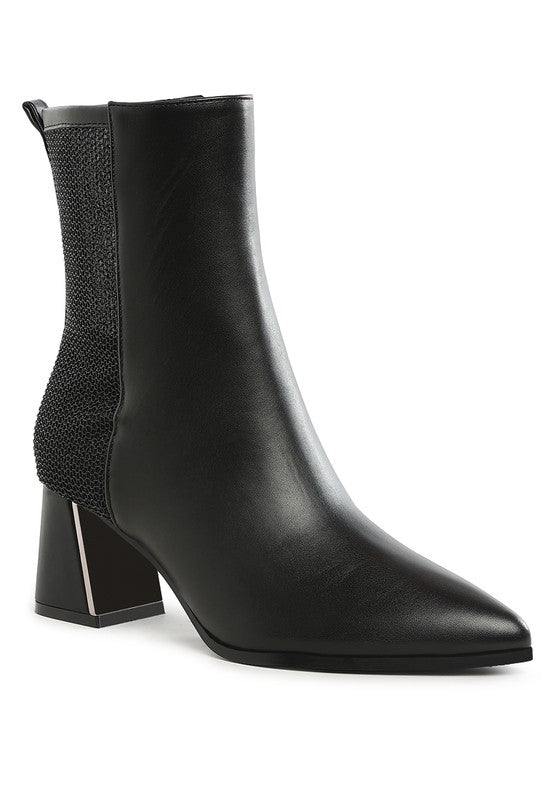 Mimosa Mesh Detail Pointy Ankle Boots | Modern Boutique Fashion