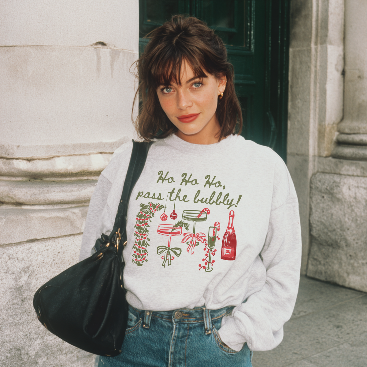 Ho Ho Ho, Pass the Bubbly! Christmas Sweatshirt