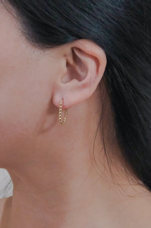 Oval Bubble Hoop Earrings Gold