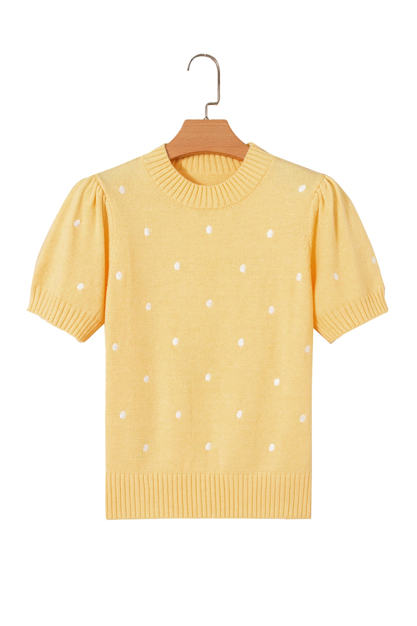 Polka Dot Bubble Short Sleeve Sweater