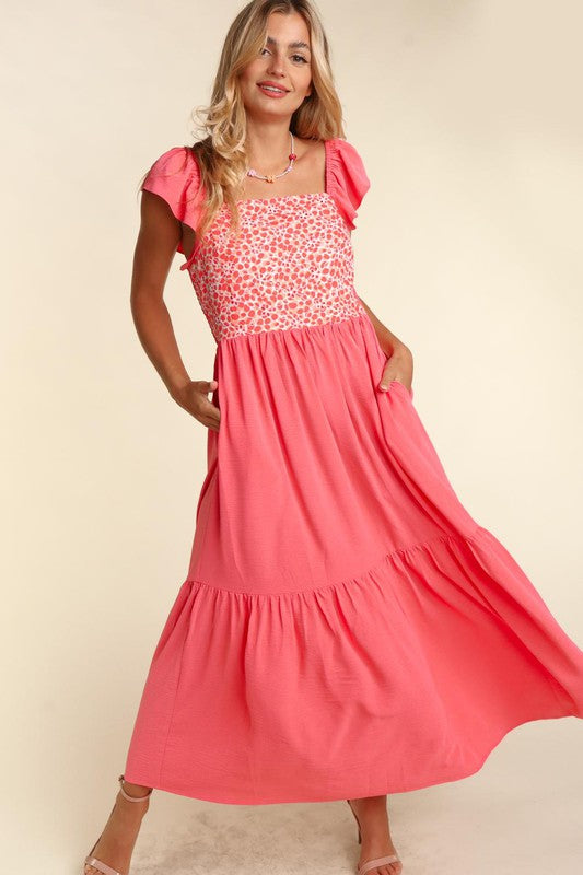 Plus Embroidery Dot Woven Maxi With Side Pockets | Modern Boutique Fashion