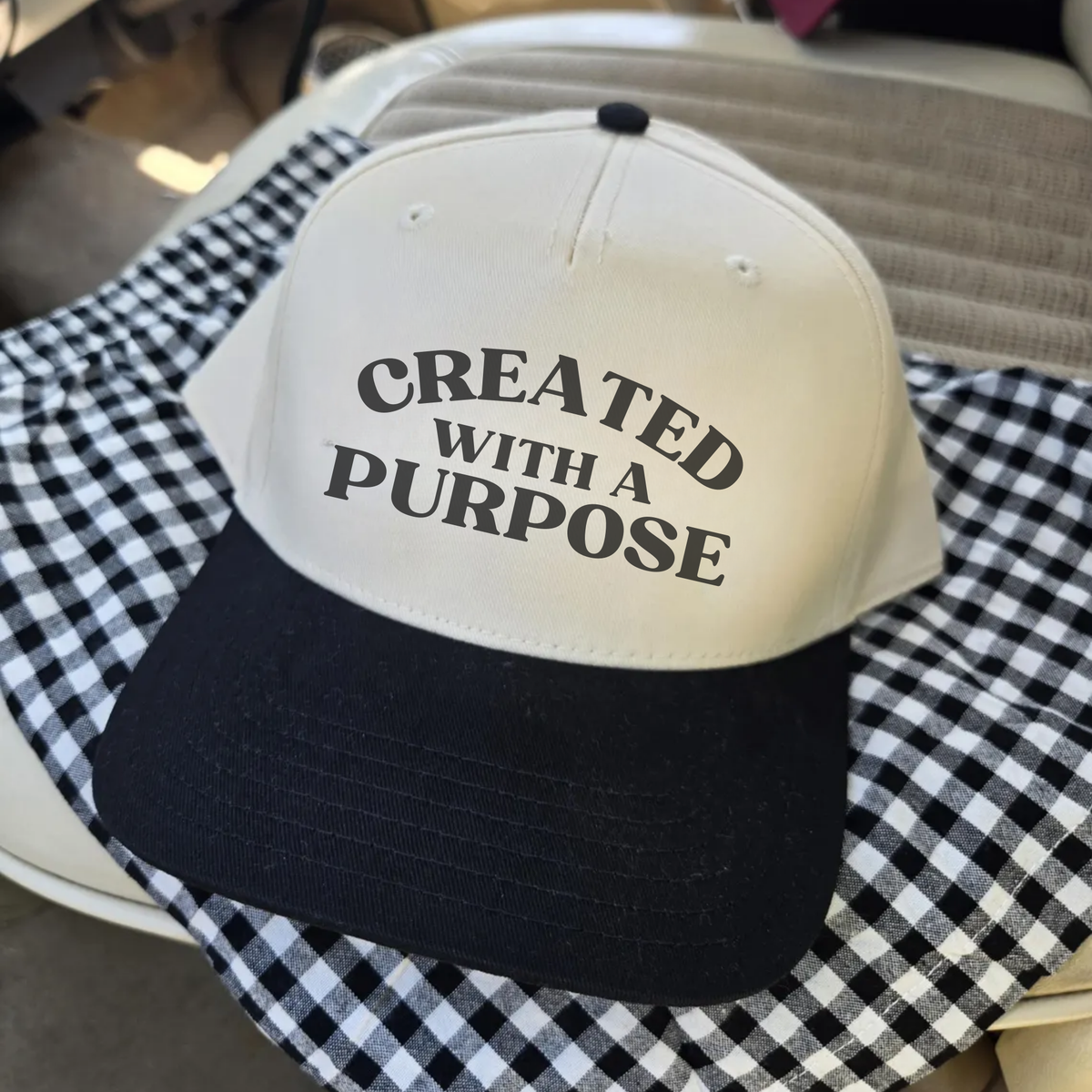Created With a Purpose Trucker Hat | Christian Faith Baseball Cap