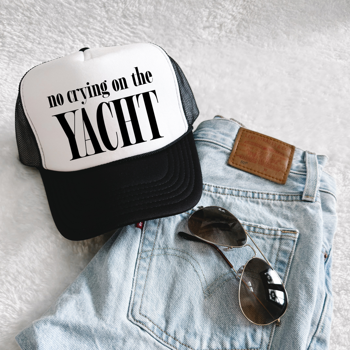 No Crying on the Yacht Trucker Hat