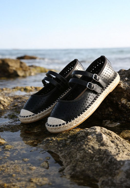 Noori Woven Dual Buckle Sandals stylish women's boutique wear