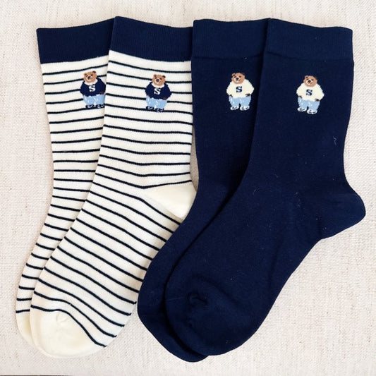 Preppy Bear Socks Set women's boutique fashion