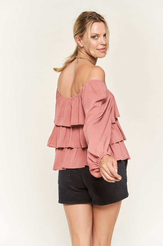 Tiered Flounce Designed Blouse Jjt5023 | Modern Boutique Fashion