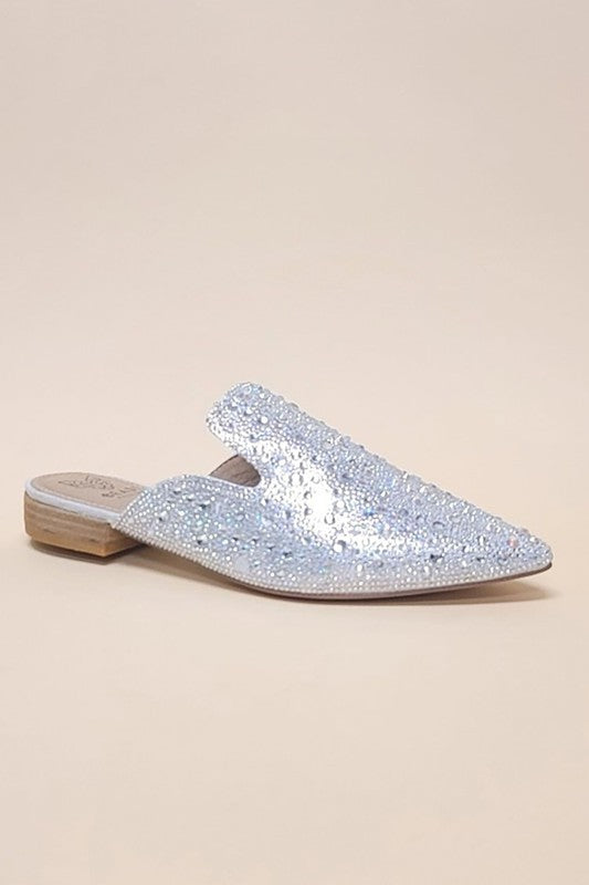 Gem-39 - Pointed Toe Slip On Mule Flats | Modern Boutique Fashion