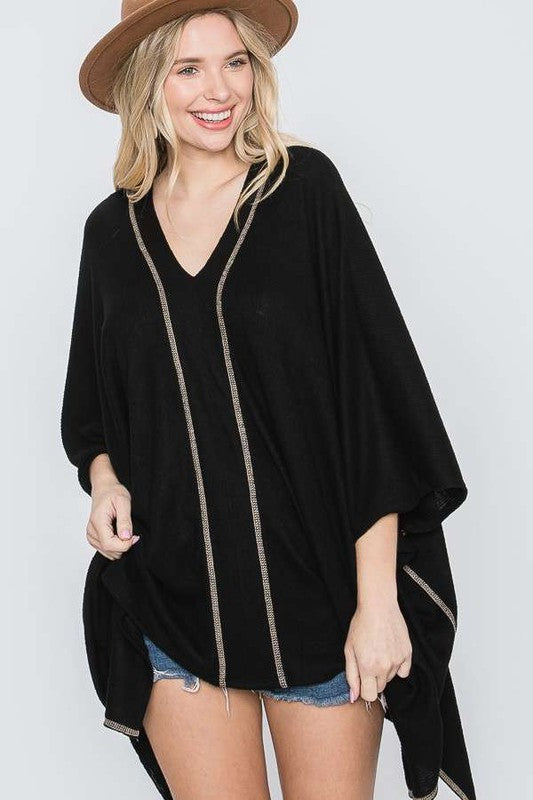 Vneck Poncho Top