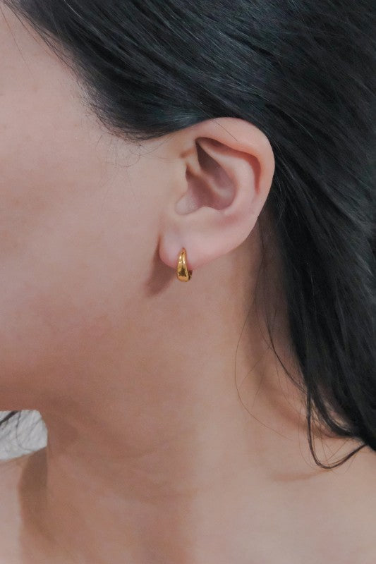 Minimal 12mm Hoop Earrings Gold