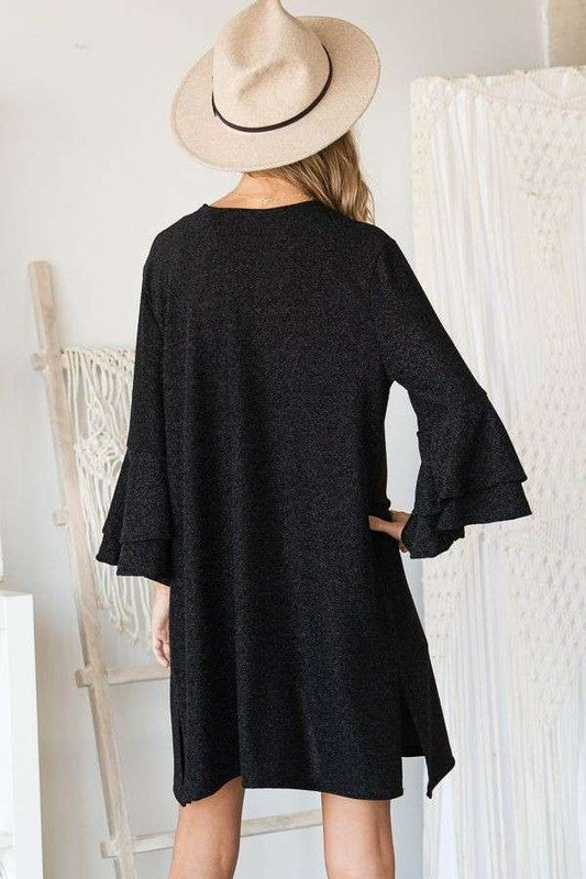 Glitter Bell Sleeve Kimono Cardigan Krt1664 | Modern Boutique Fashion