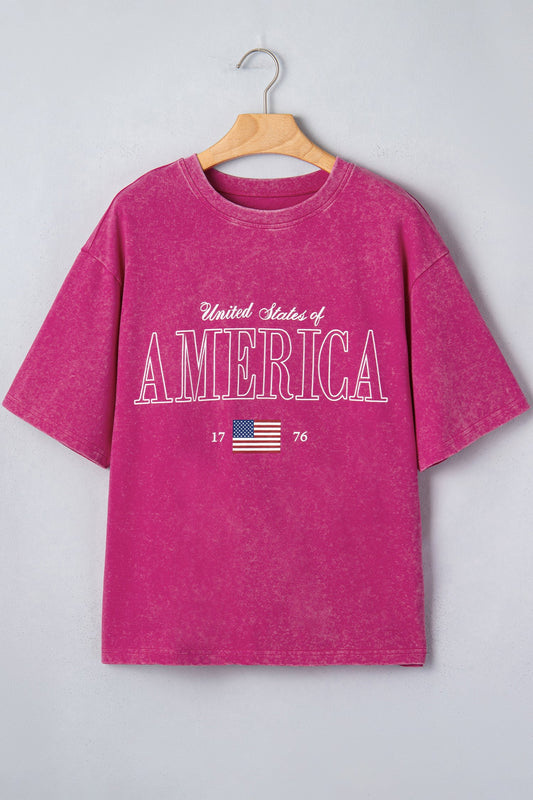 AMERICA 1776 Flag Mineral Wash Graphic Tee