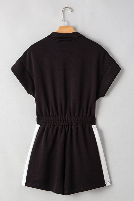 Olivia Patchwork Zip Front Romper