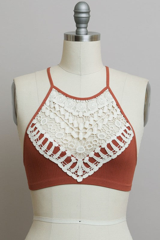 Crochet Lace High Neck Bralette | Modern Boutique Fashion