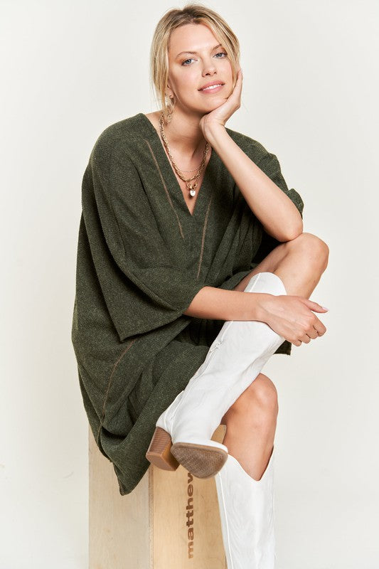 Vneck Poncho Top