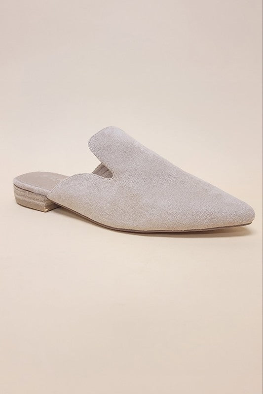 Gem-39 - Pointed Toe Slip On Mule Flats | Modern Boutique Fashion