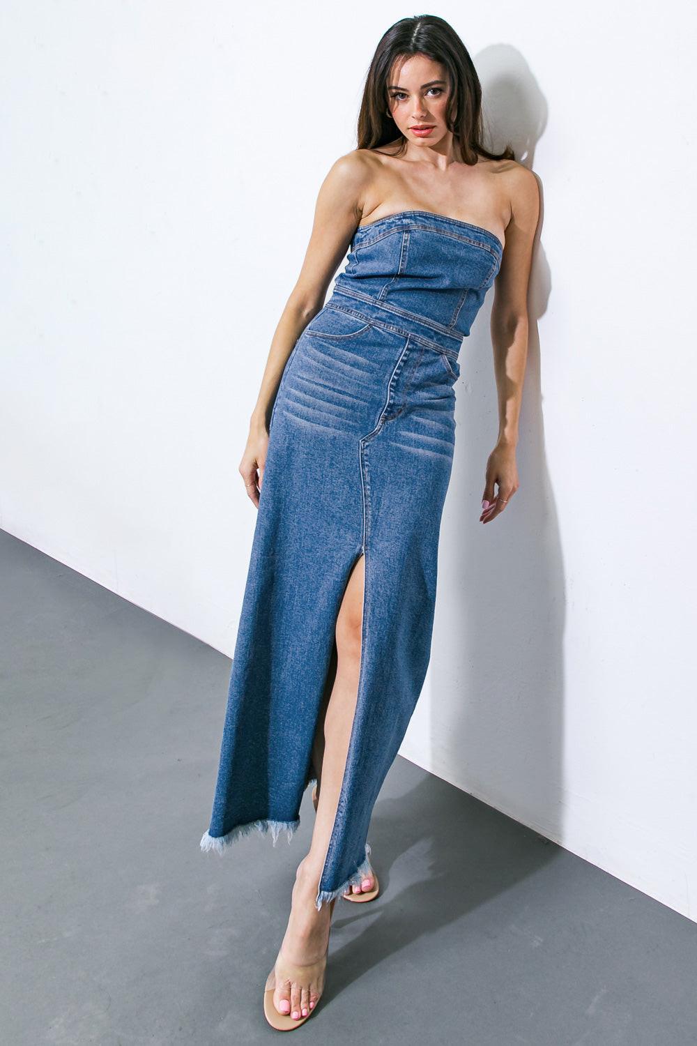 DREAMS COME TRUE DENIM MIDI DRESS – Modern Emporium