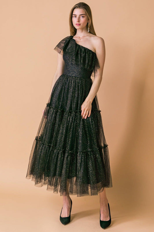 SOME FRESH AIR FUCHSIA TULLE MIDI DRESS
