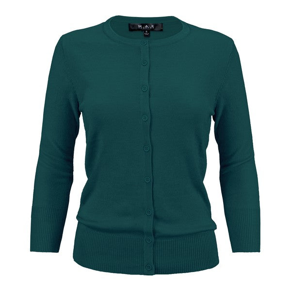 Crewneck Button Down Knit Cardigan Sweater | Modern Boutique Fashion