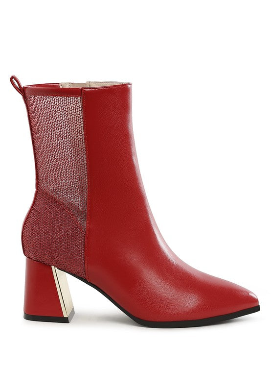 Mimosa Mesh Detail Pointy Ankle Boots | Modern Boutique Fashion
